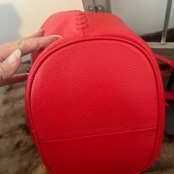 Boden Cherry Red Bucket Tassel Bag - Picture 9 of 11